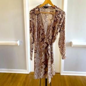BCBG snakeskin print long sleeve dress